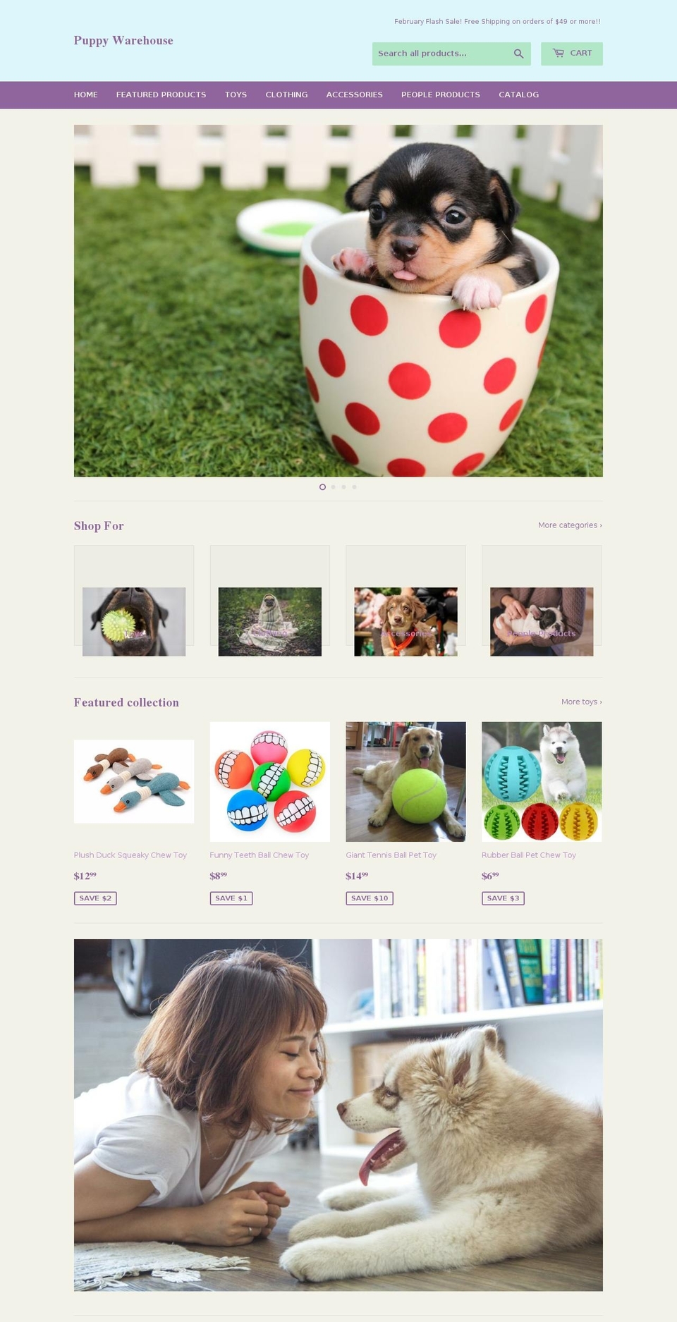 puppywarehouse.com — Shopify storefront screenshot