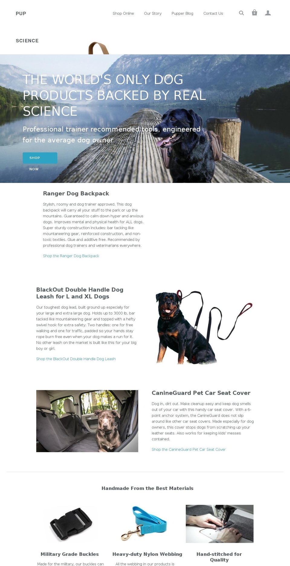 pupscience.com shopify website screenshot