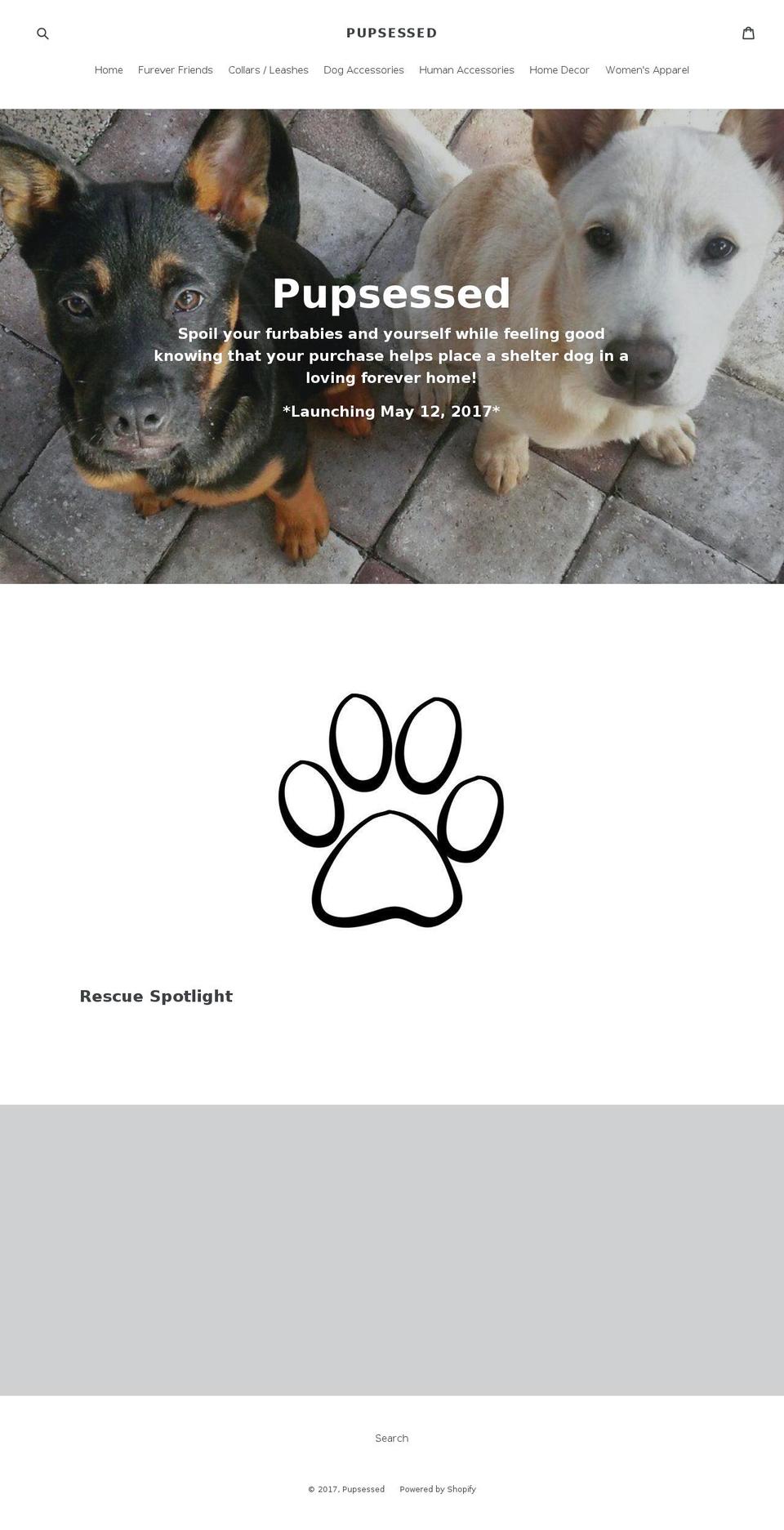 pupsessed.com shopify website screenshot