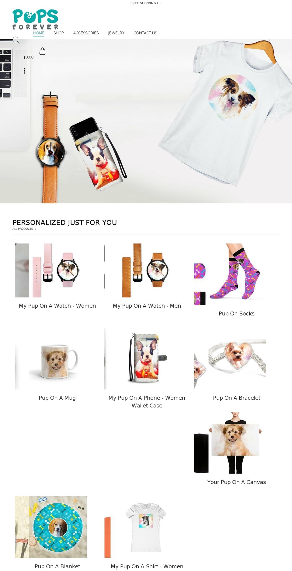 pupsforever.com — Shopify storefront screenshot