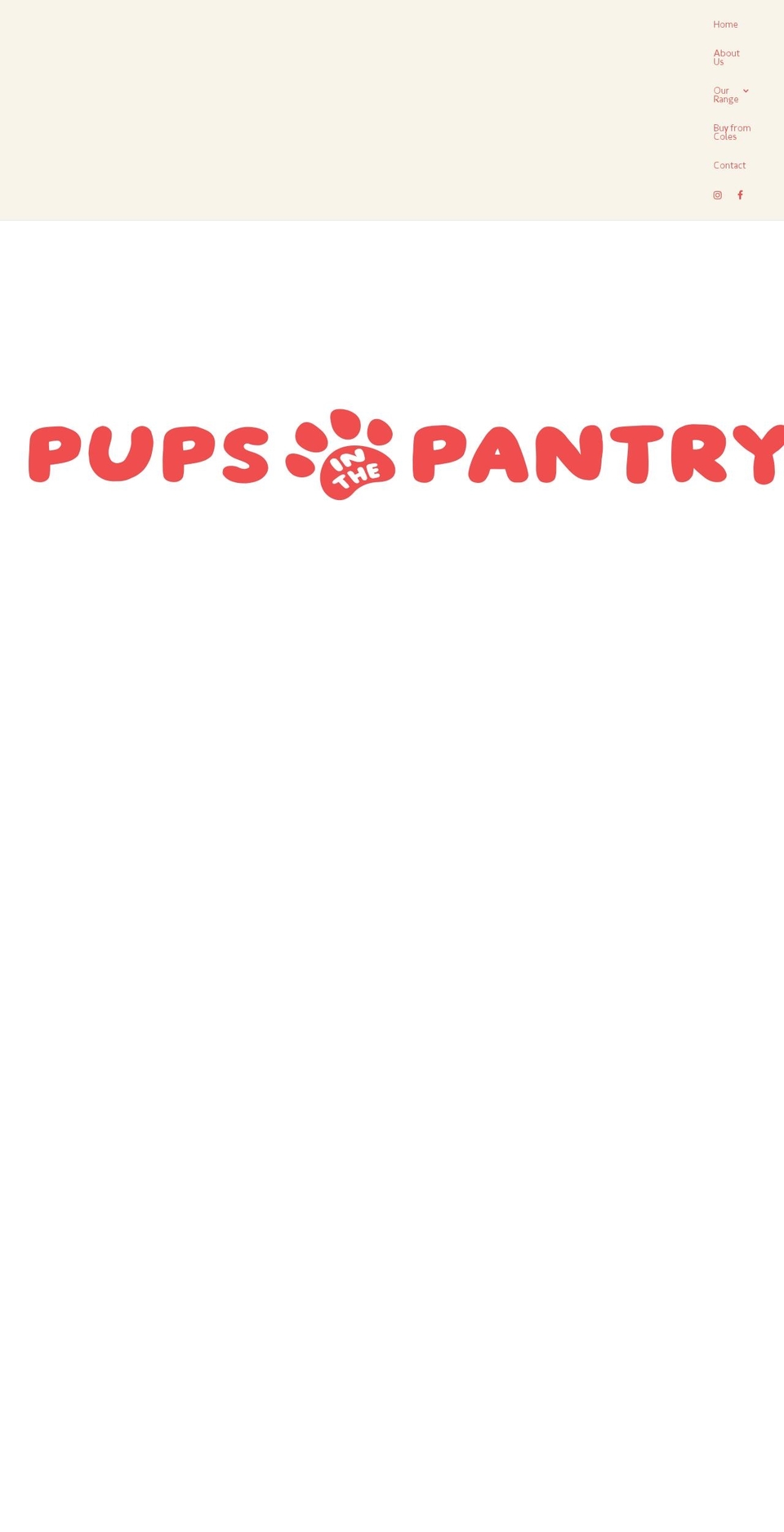 pupsinthepantry.com shopify website screenshot