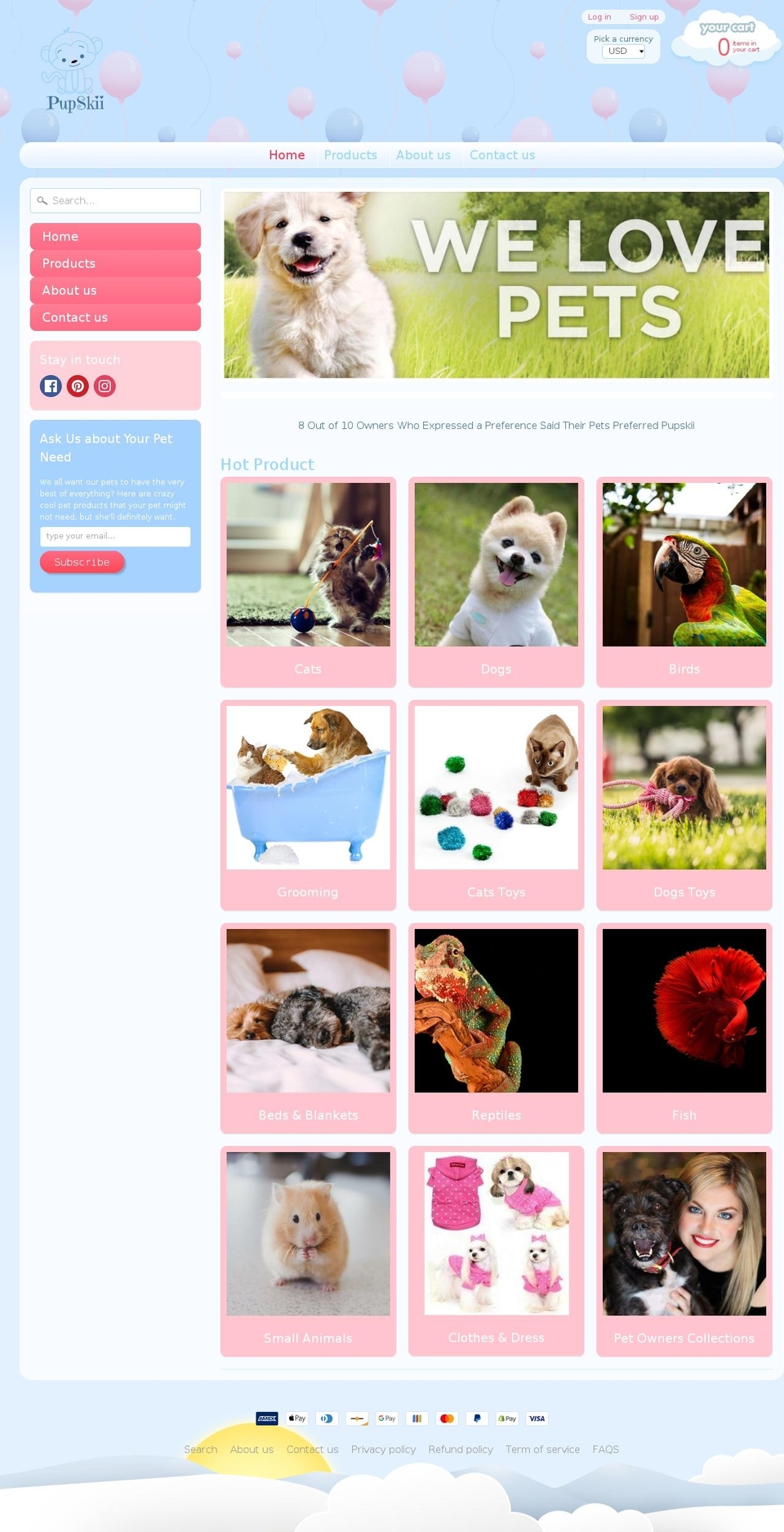 pupskii.com — Shopify storefront screenshot