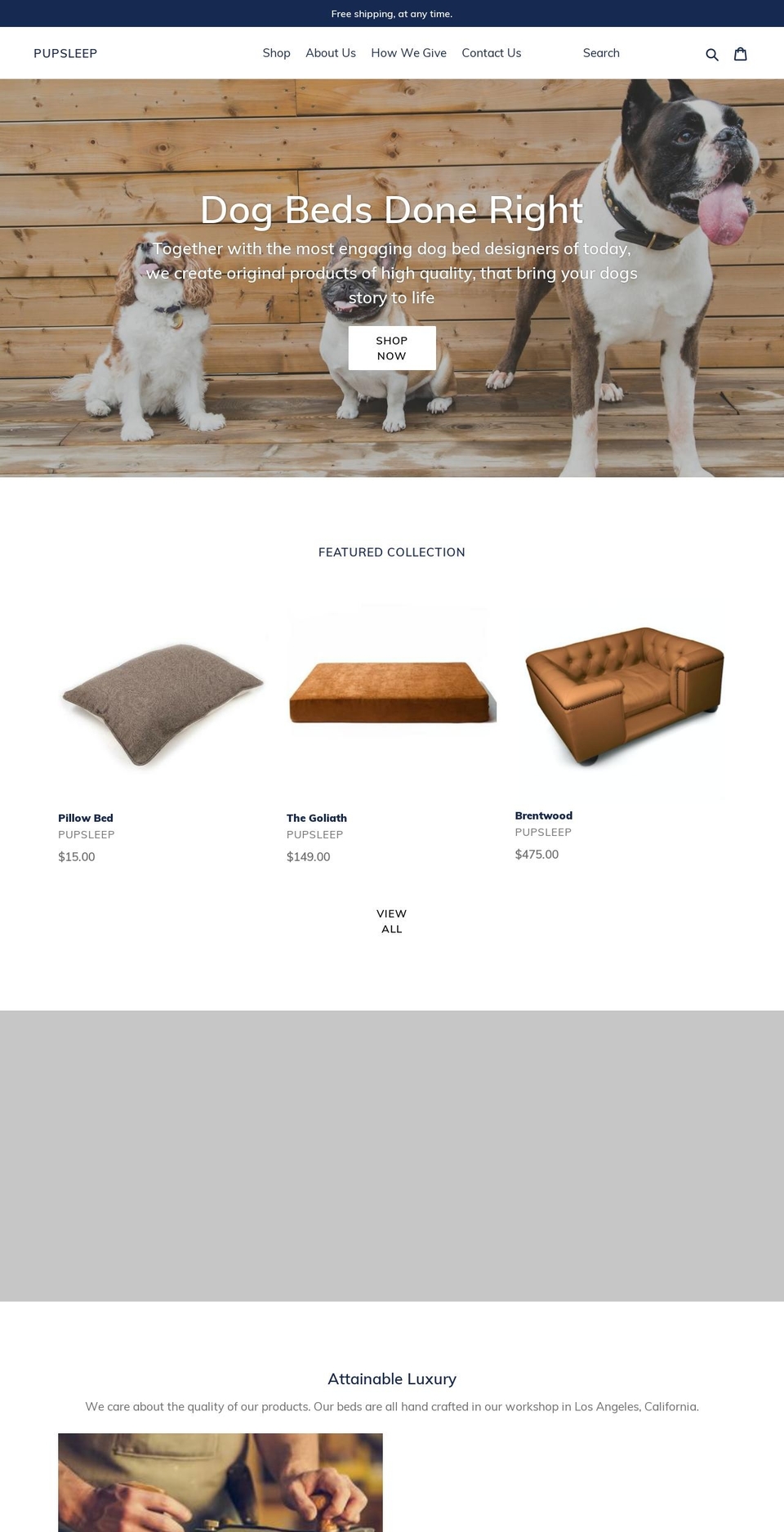 pupsleep.com — Shopify storefront screenshot