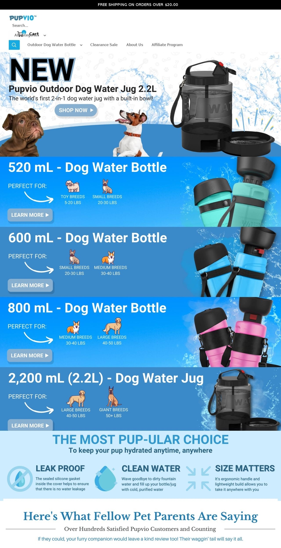 pupvio.com shopify website screenshot