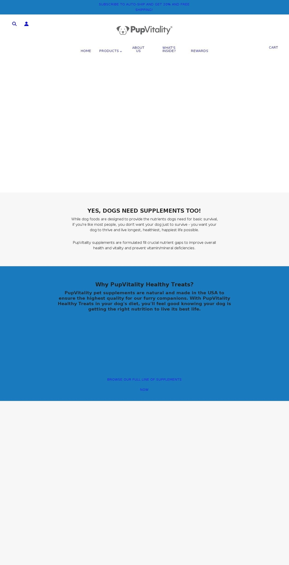 pupvitality.com shopify website screenshot