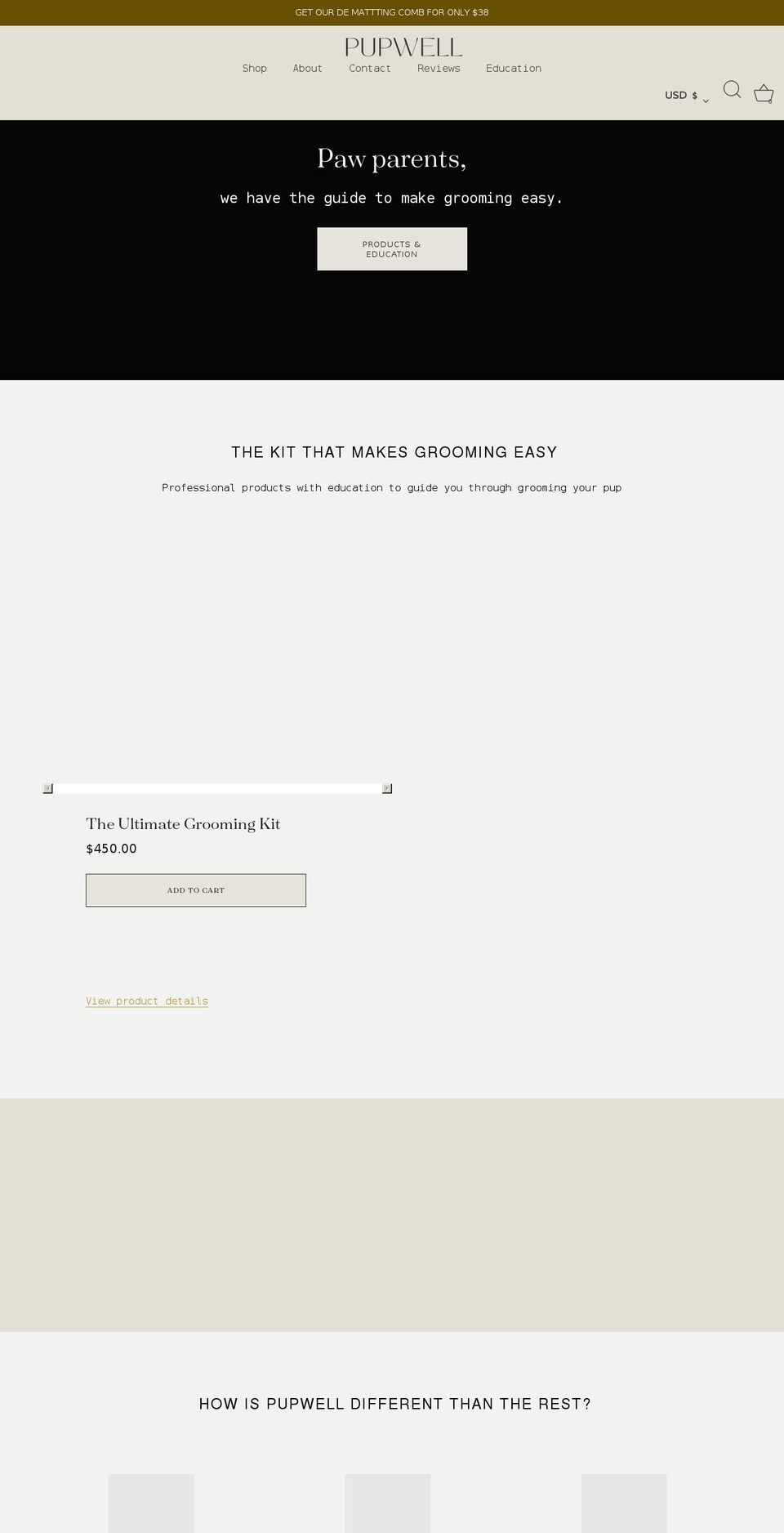 pupwell.com shopify website screenshot