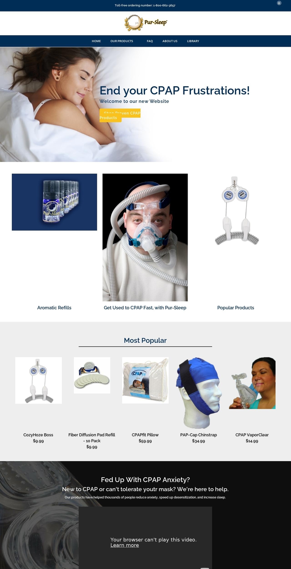pur-sleep.com shopify website screenshot