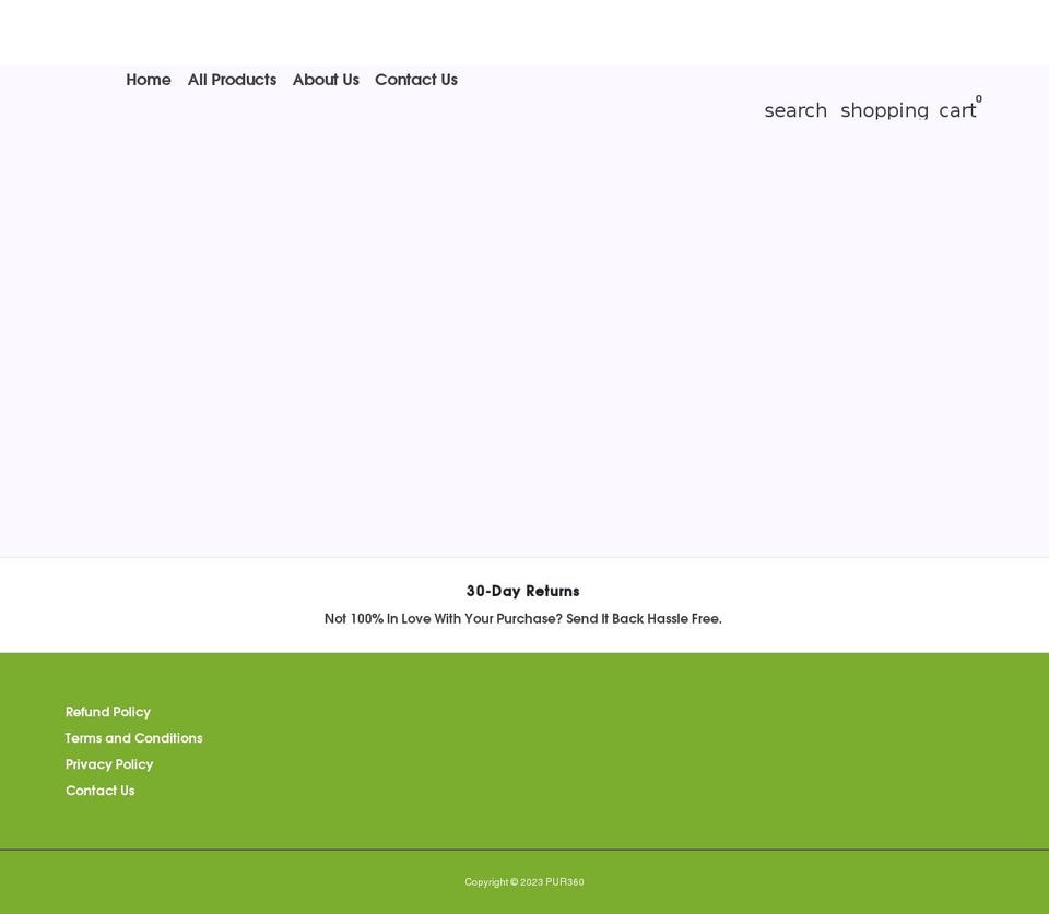 pur360.com shopify website screenshot
