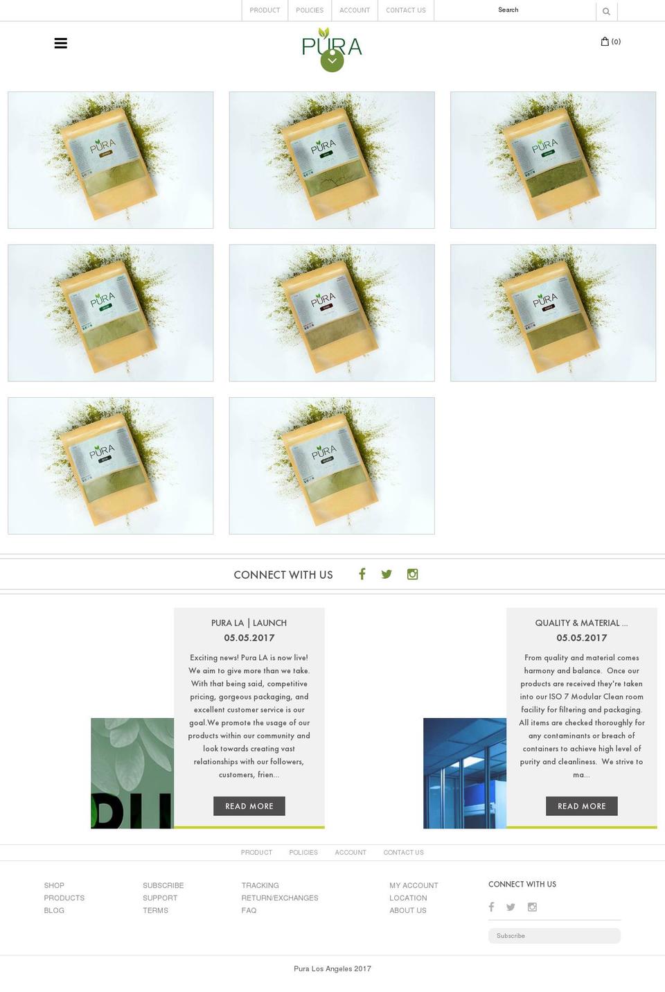 pura-la.com — Shopify storefront screenshot