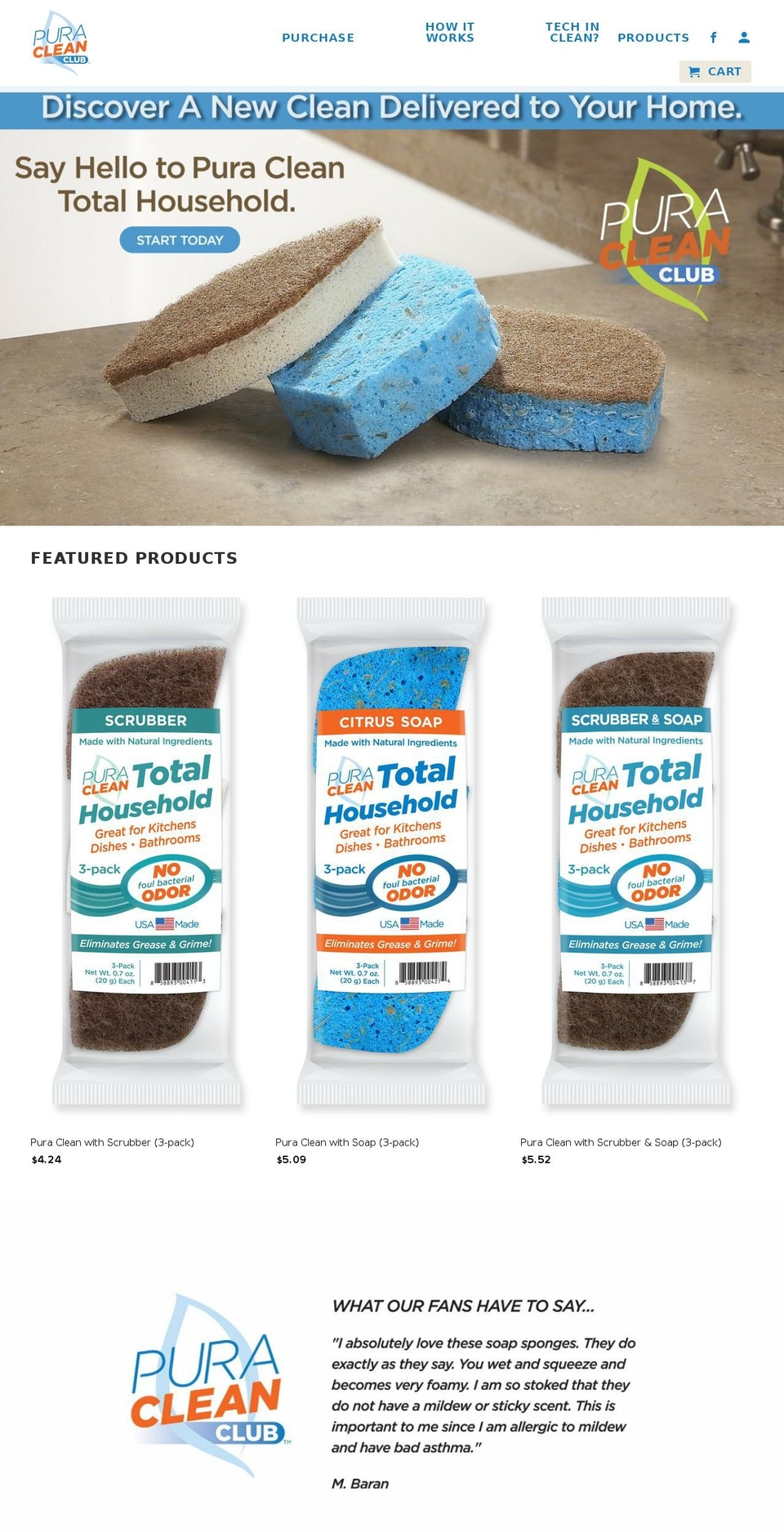 puracleanclub.com — Shopify storefront screenshot