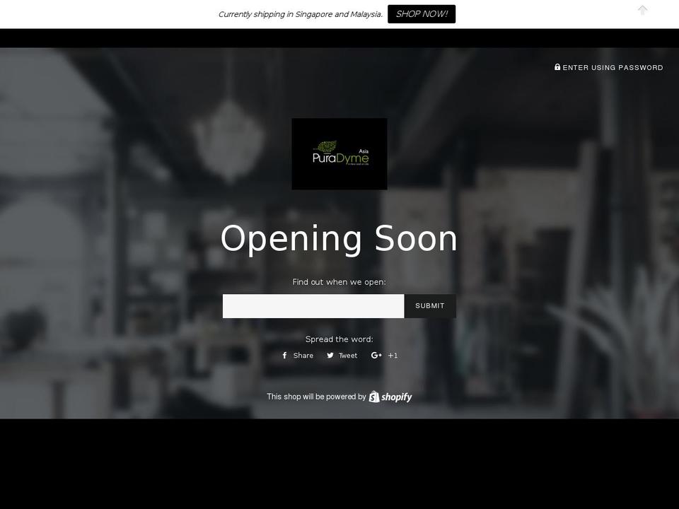 puradymeasia.com shopify website screenshot
