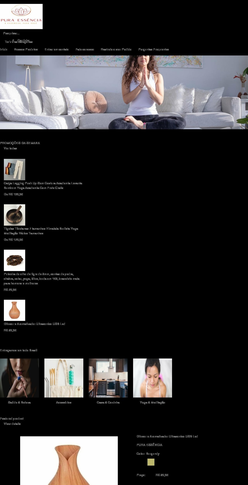 puraessencia.com.br shopify website screenshot