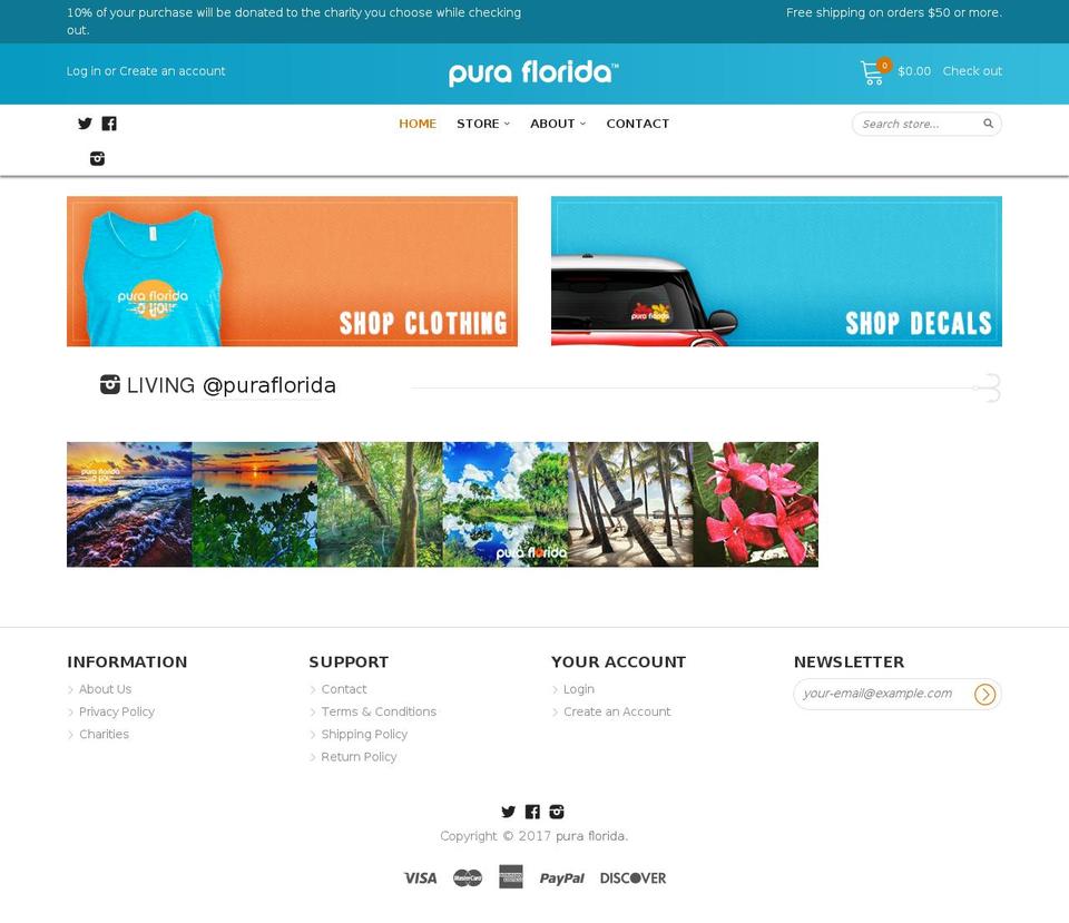puraflorida Shopify theme site example puraflorida.com