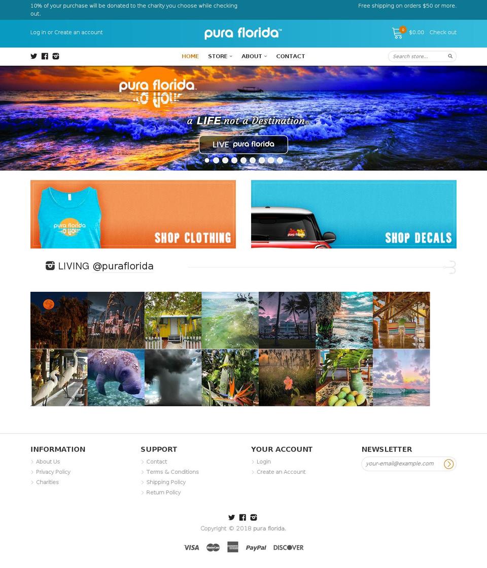 puraflorida Shopify theme site example puraflorida.net