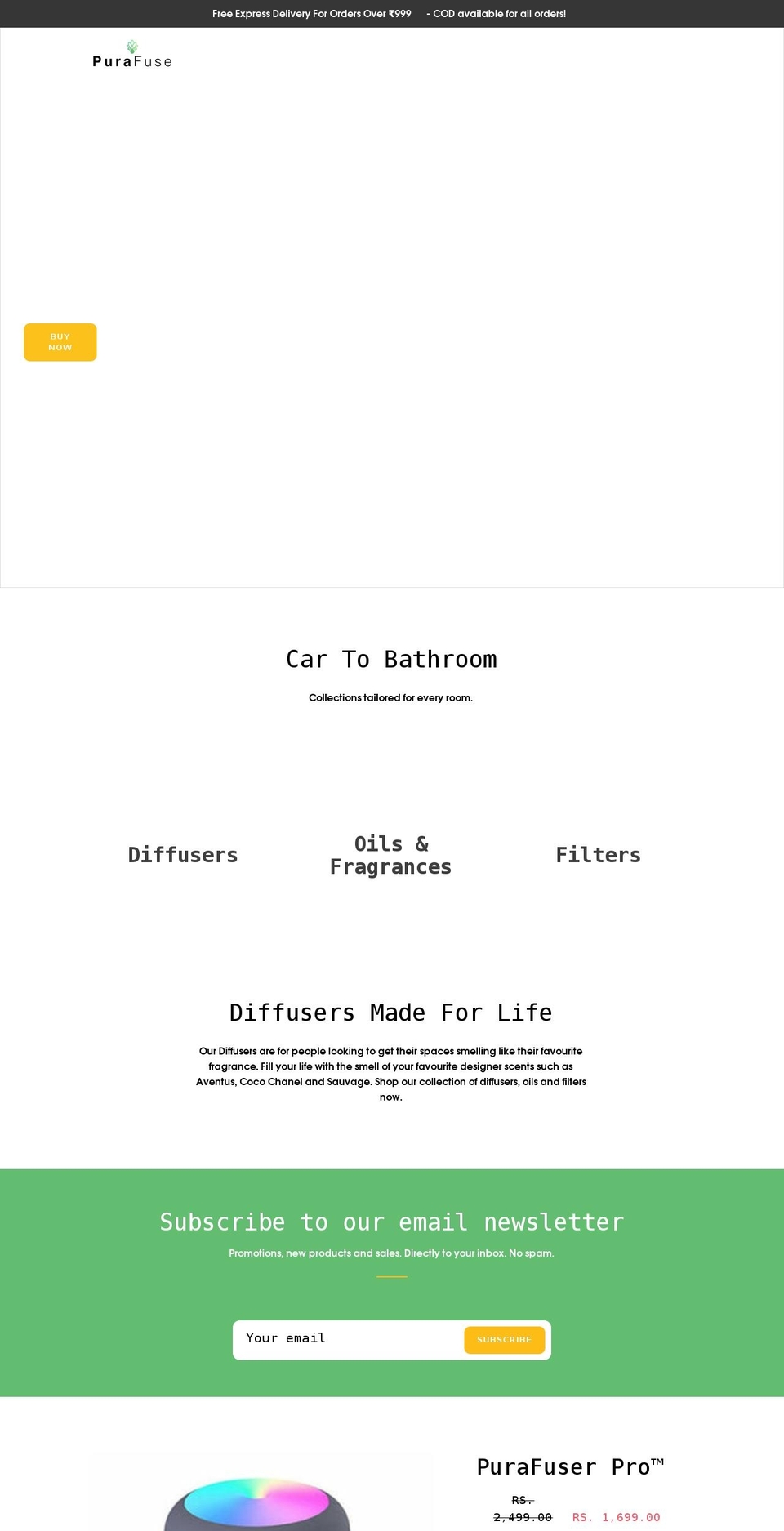 purafuse.com shopify website screenshot