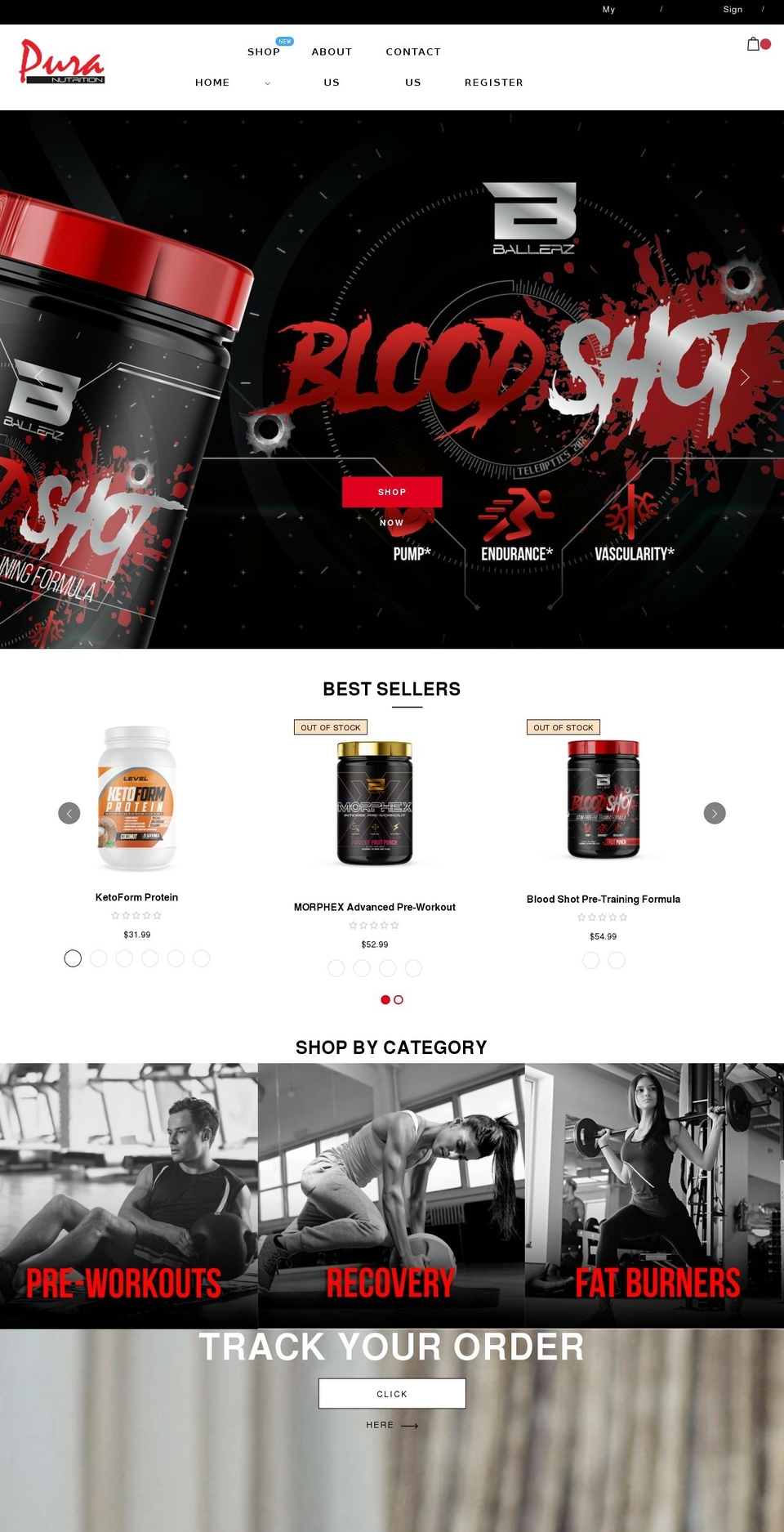 puranutritionsupplements.com shopify website screenshot