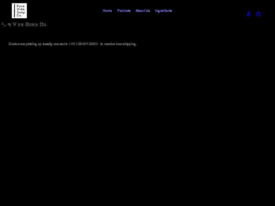 puravidasoapco.com shopify website screenshot