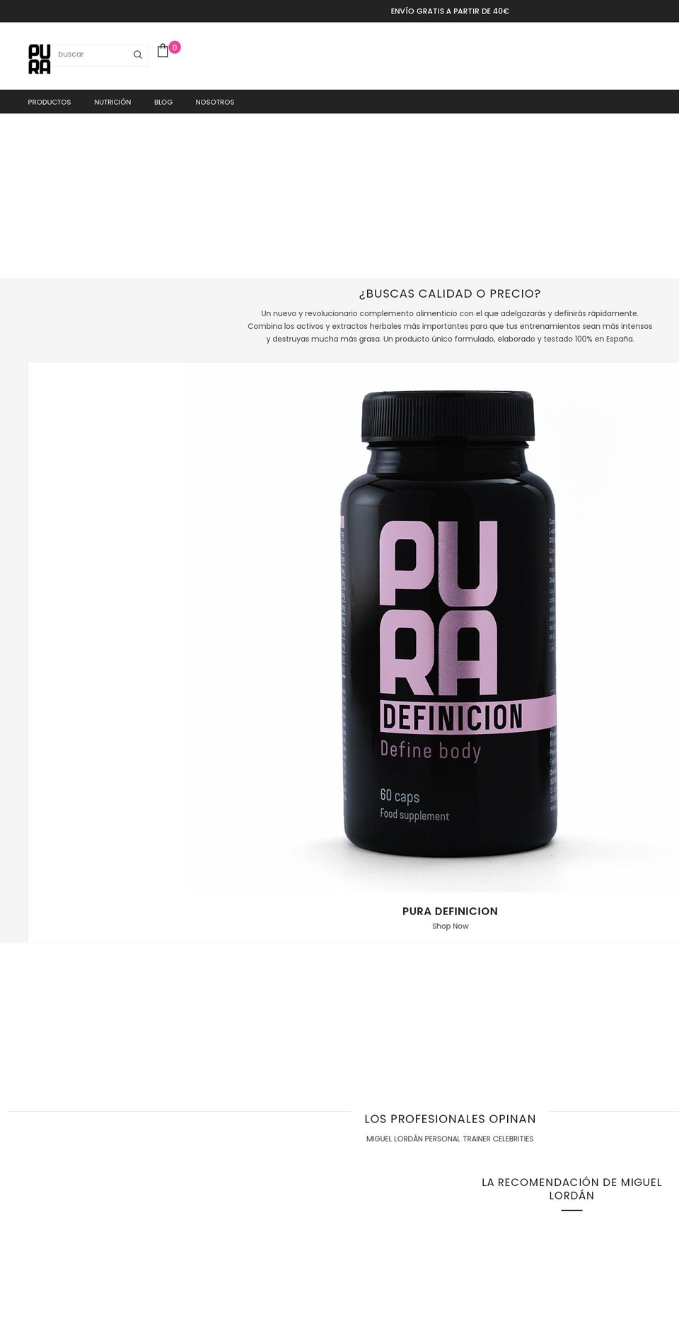 puravitamina.com shopify website screenshot