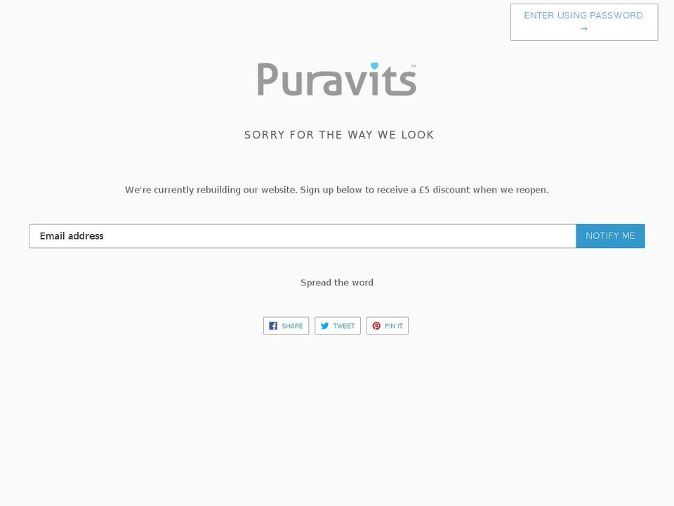 puravits.com shopify website screenshot
