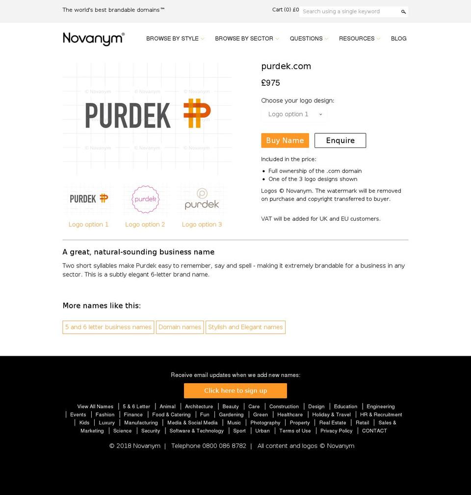 purdek.com — Shopify storefront screenshot
