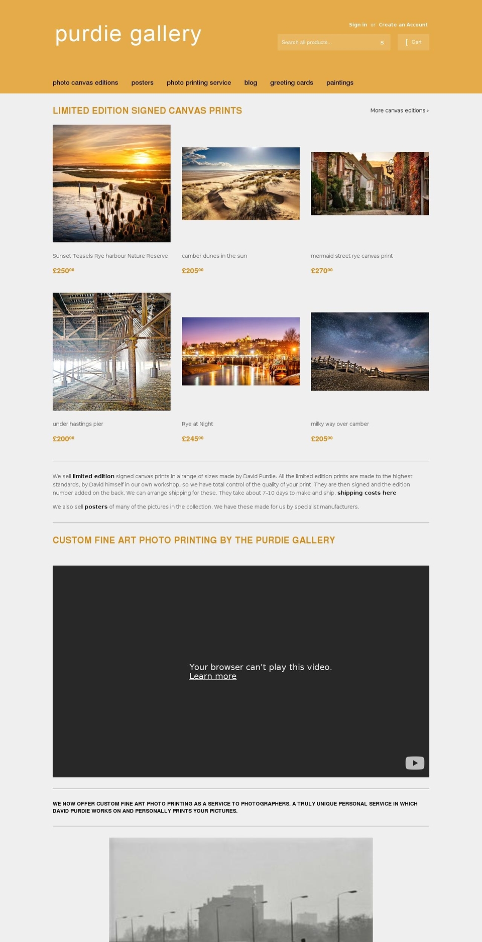 purdiegallery.co.uk shopify website screenshot