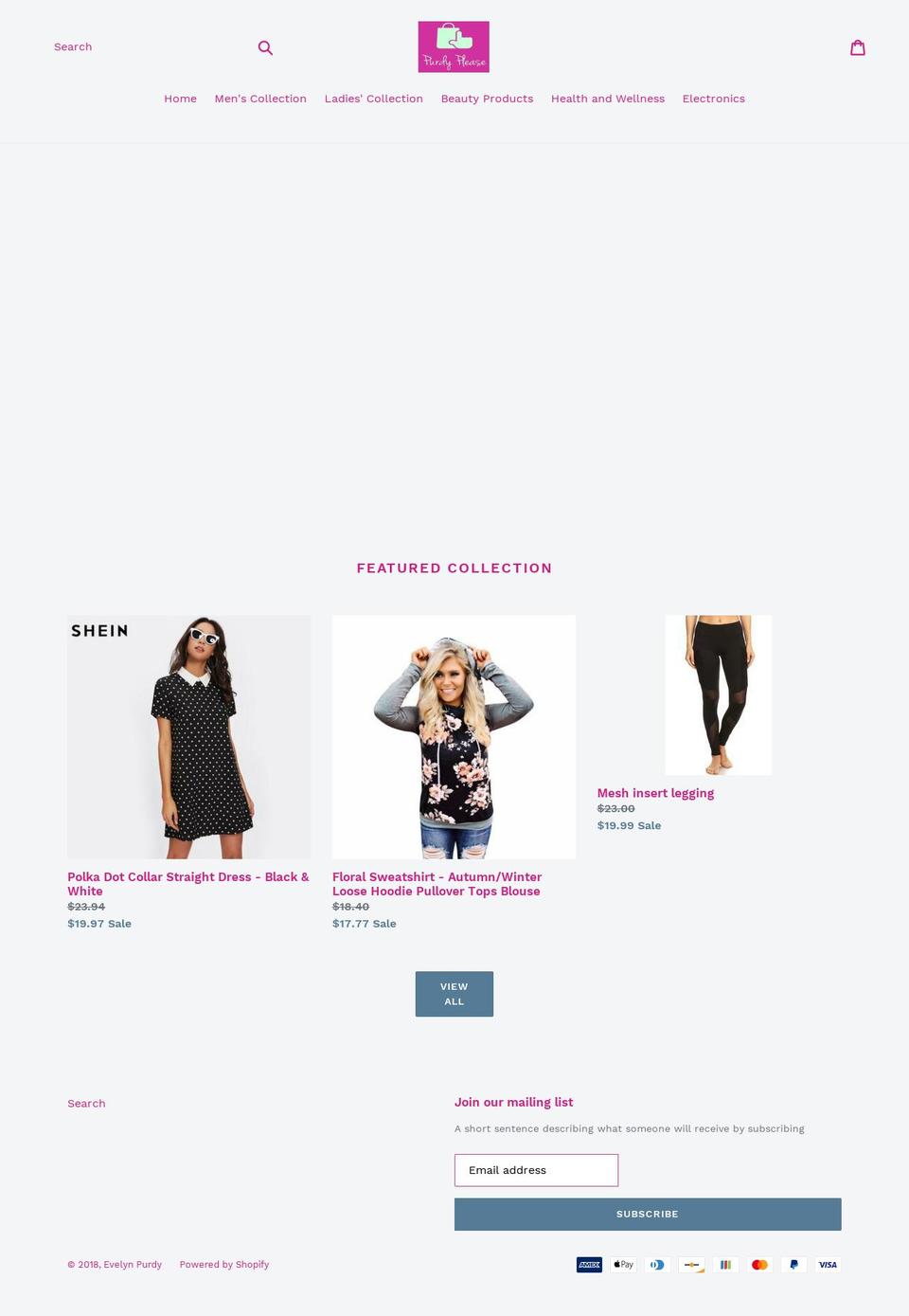 purdyplease.com — Shopify storefront screenshot