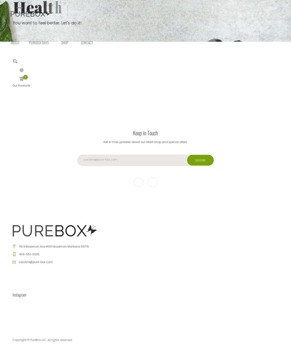 Naturecircle Shopify theme site example pure-box.com