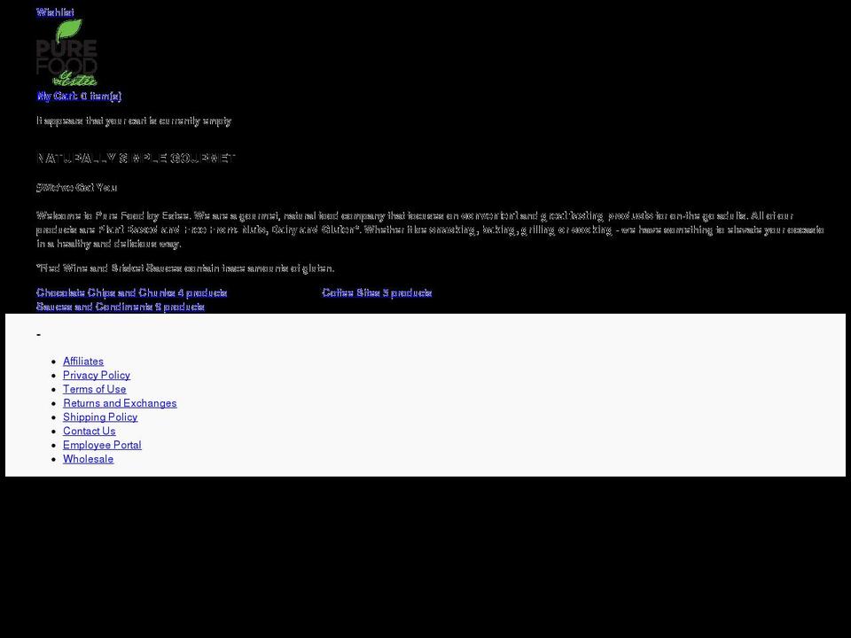 pure-food.ca shopify website screenshot