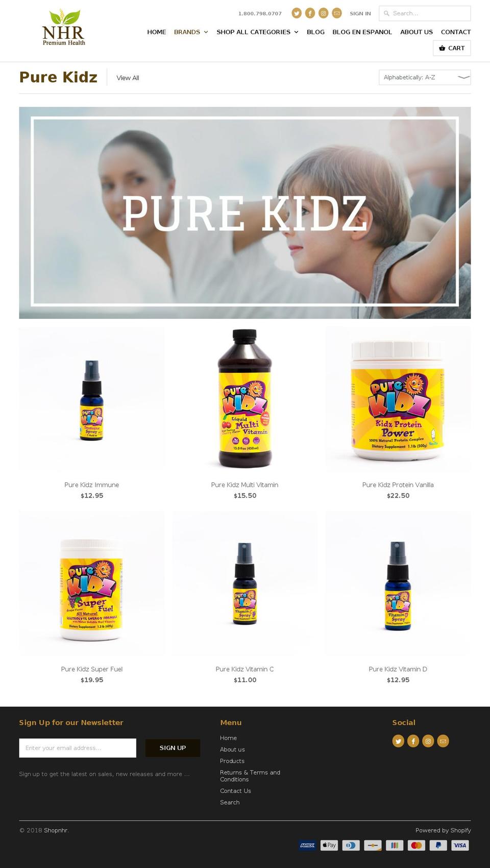pure-kidz.net shopify website screenshot