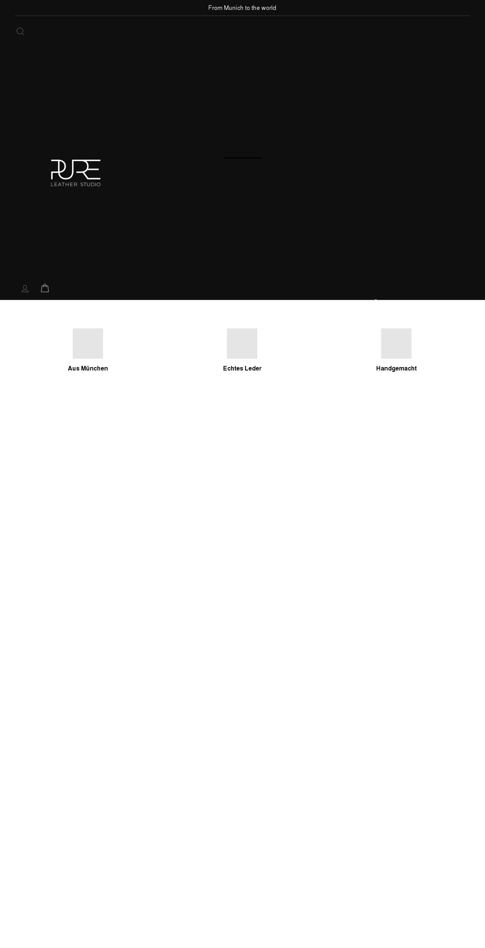 pure-leatherstudio.com shopify website screenshot