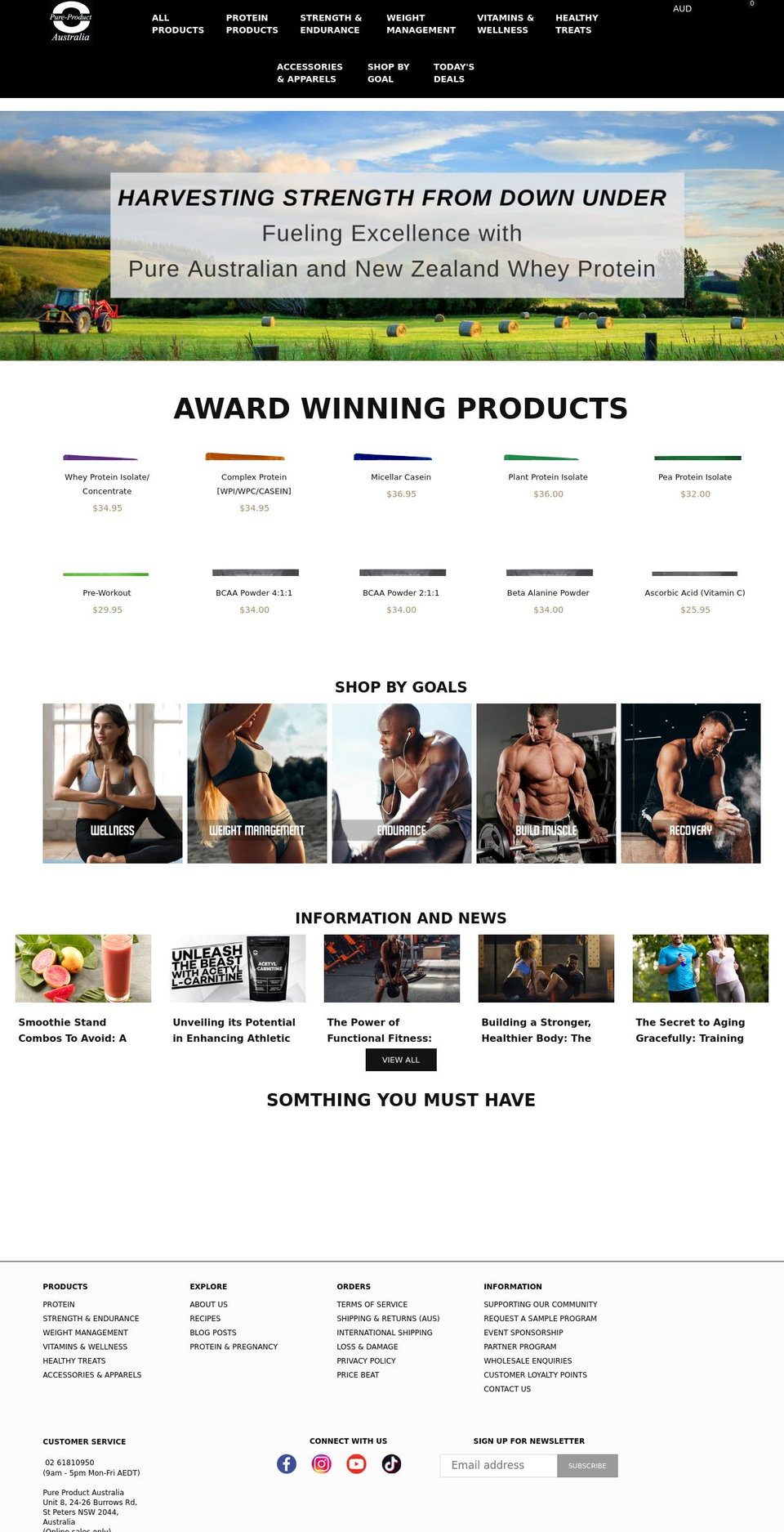 pure-product.com shopify website screenshot