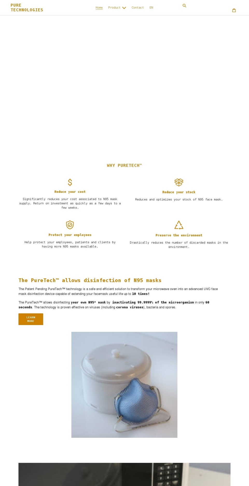 pure-technologies.com shopify website screenshot