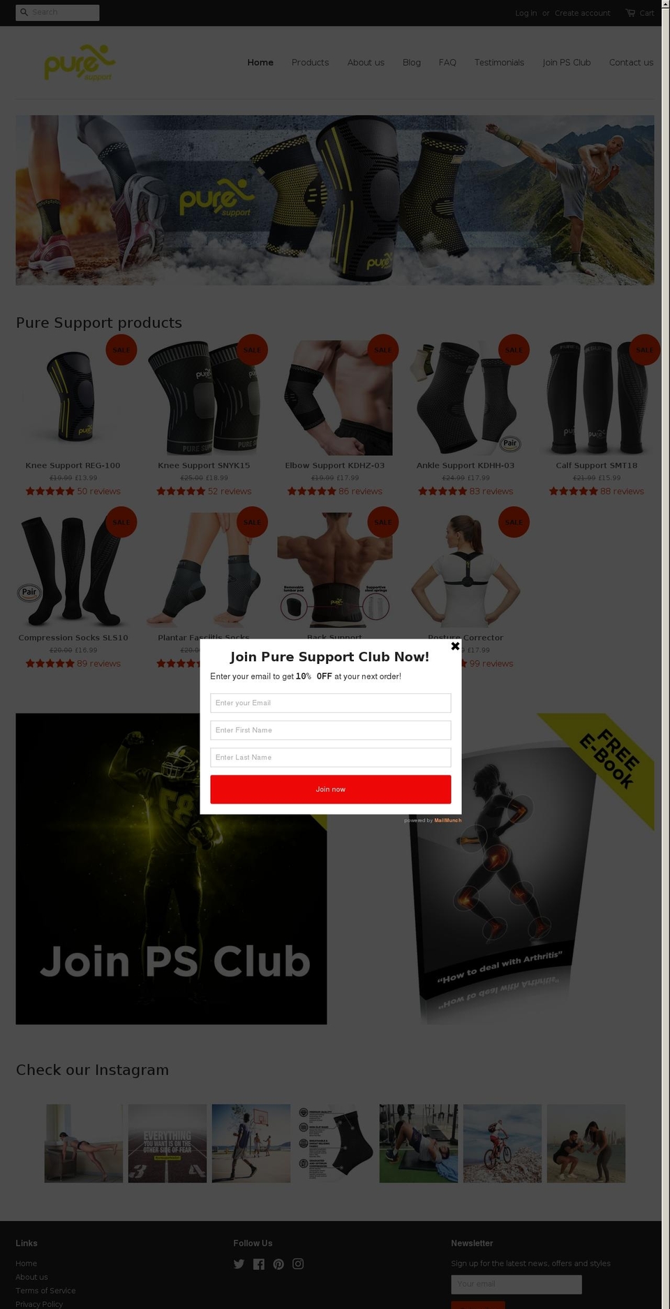 pure.support shopify website screenshot