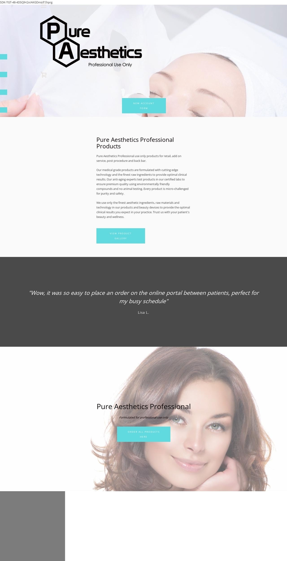 pureaestheticspro.com — Shopify storefront screenshot