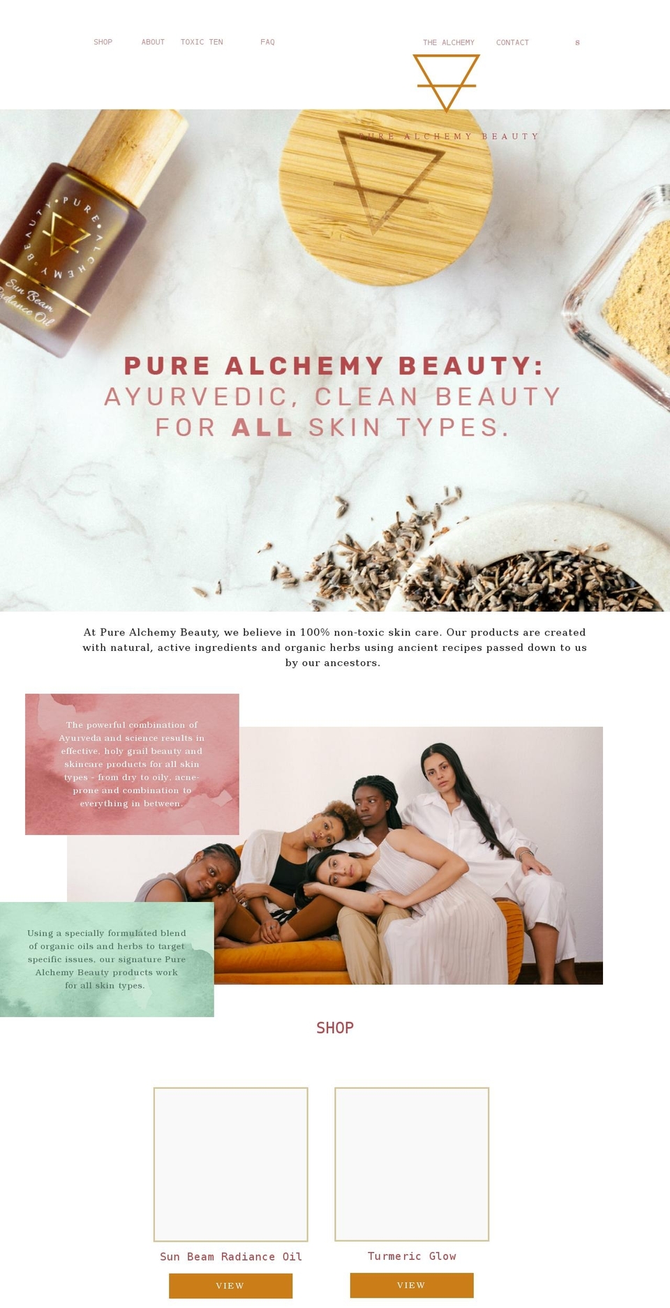 purealchemybeauty.com shopify website screenshot