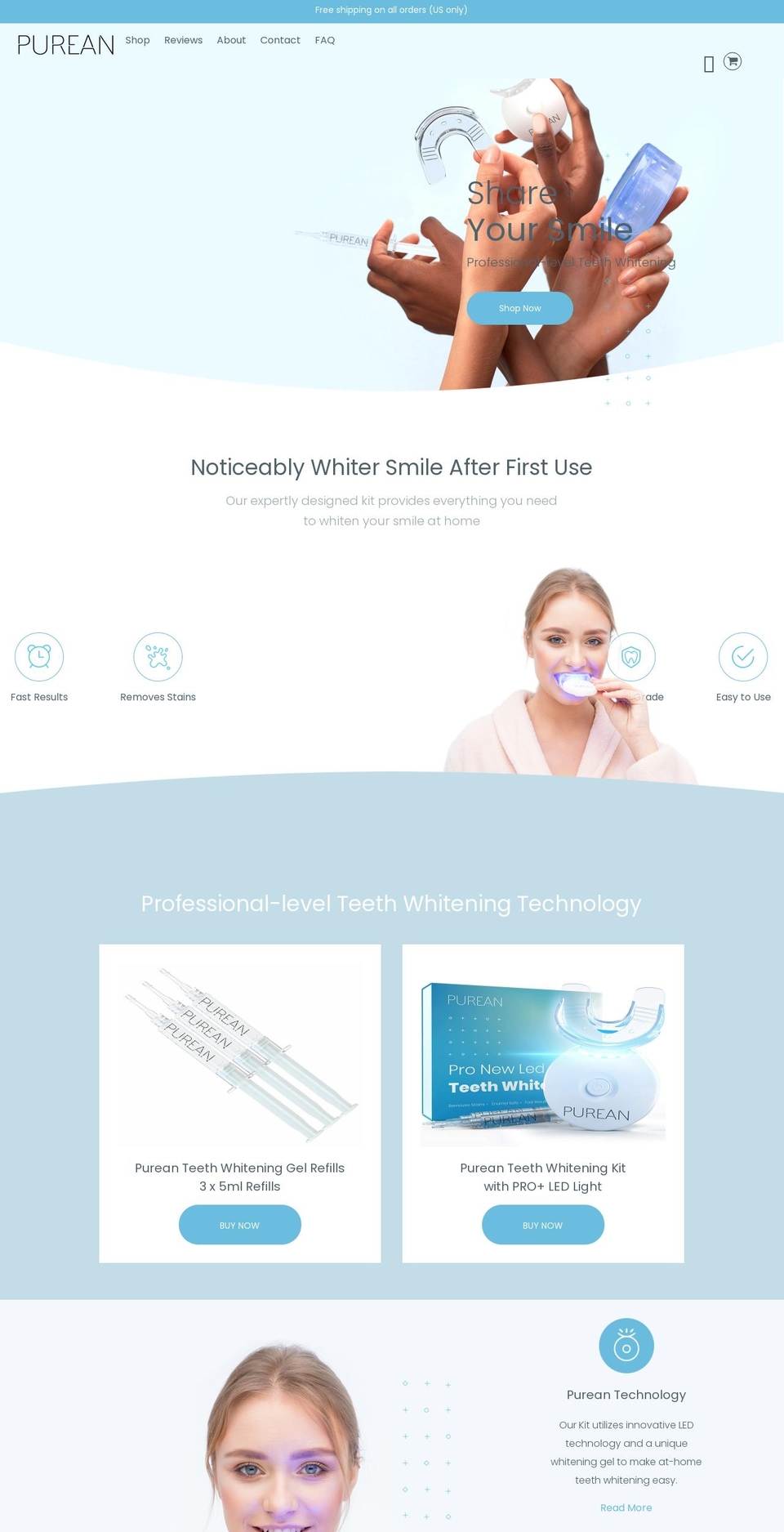 purean.com shopify website screenshot