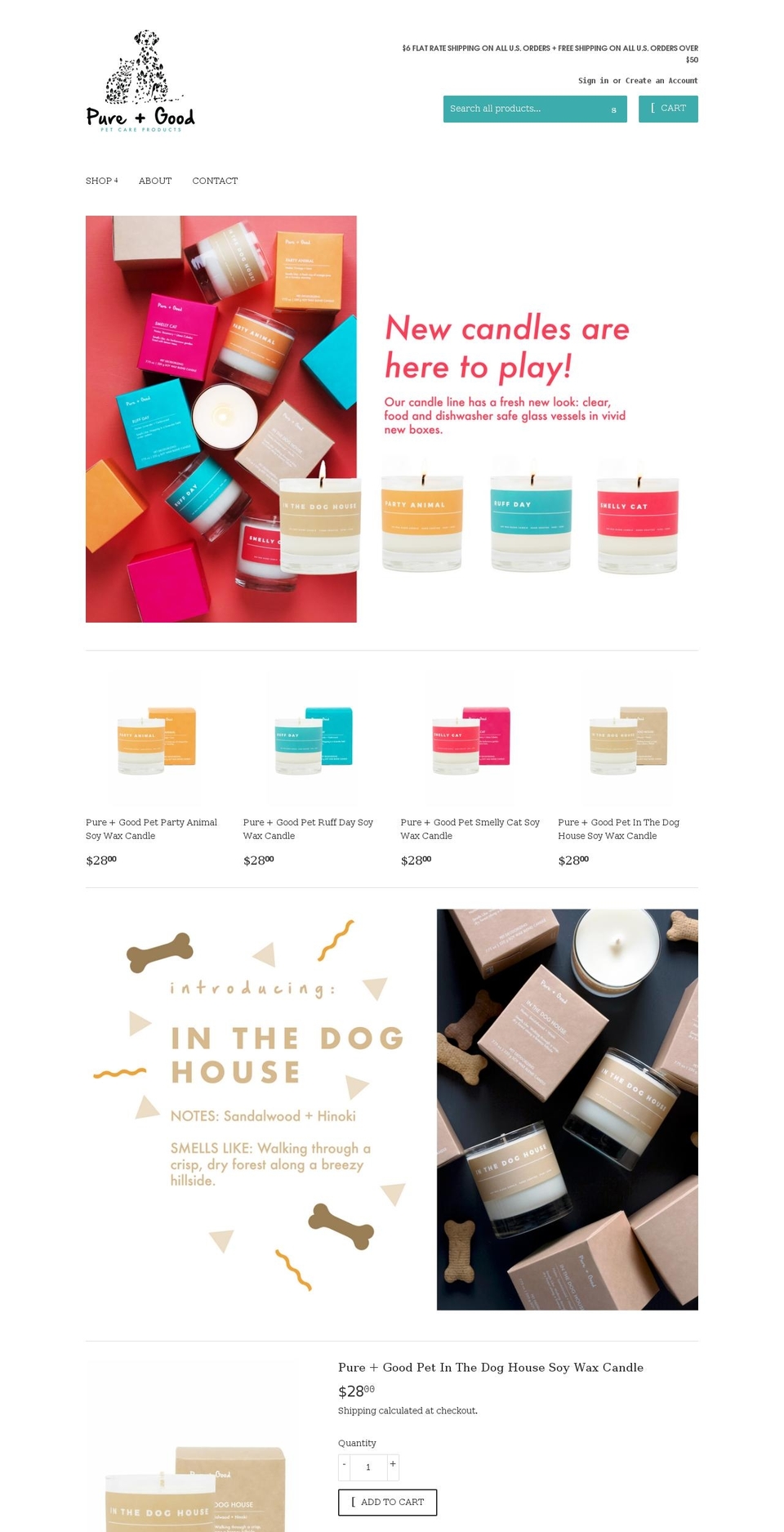 pureandgoodpet.com shopify website screenshot