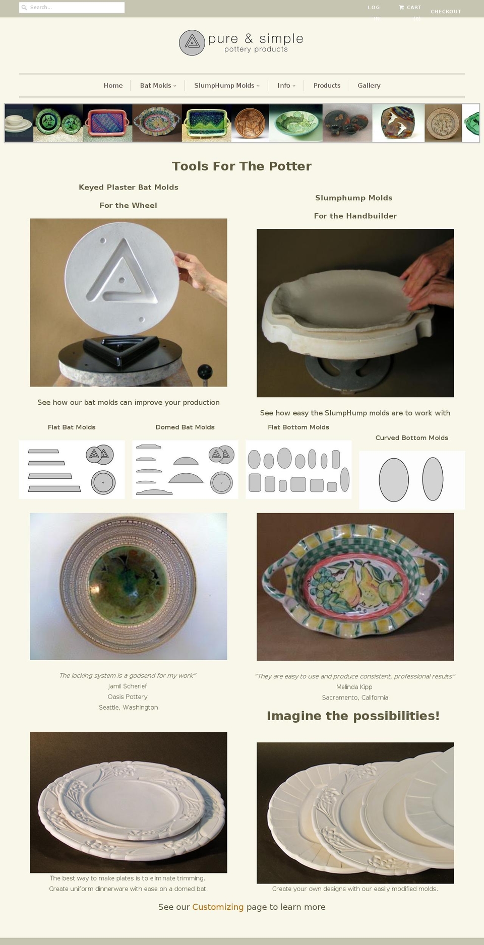 pureandsimplepottery.com shopify website screenshot