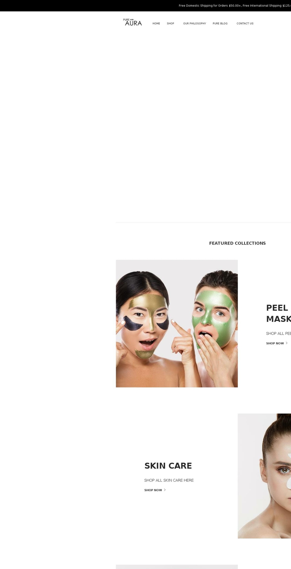 pureaurabeauty.com shopify website screenshot