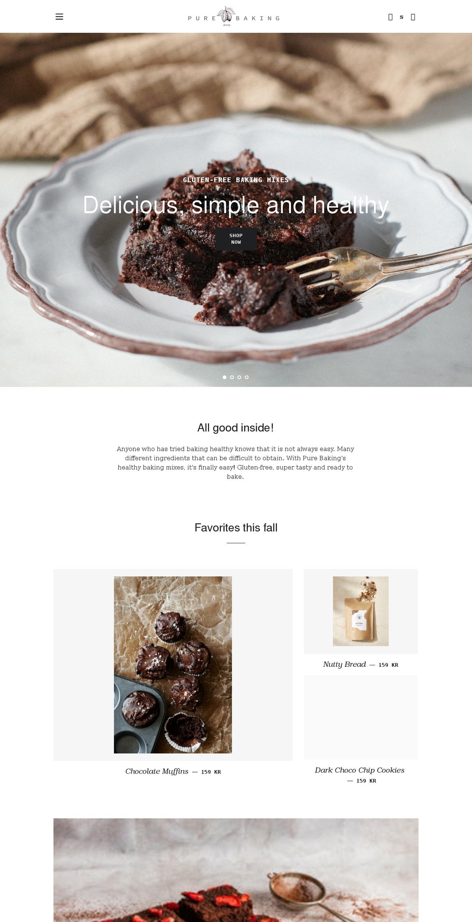 purebaking.se shopify website screenshot