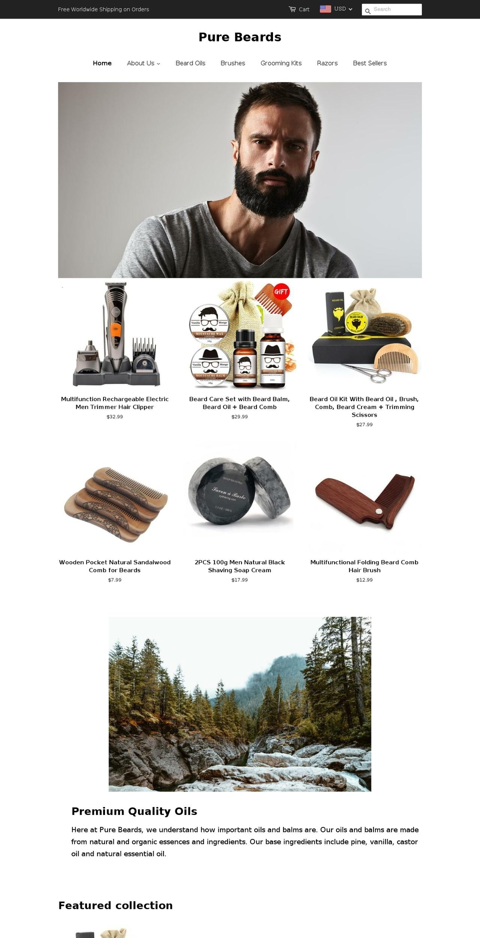 purebeards.com — Shopify storefront screenshot