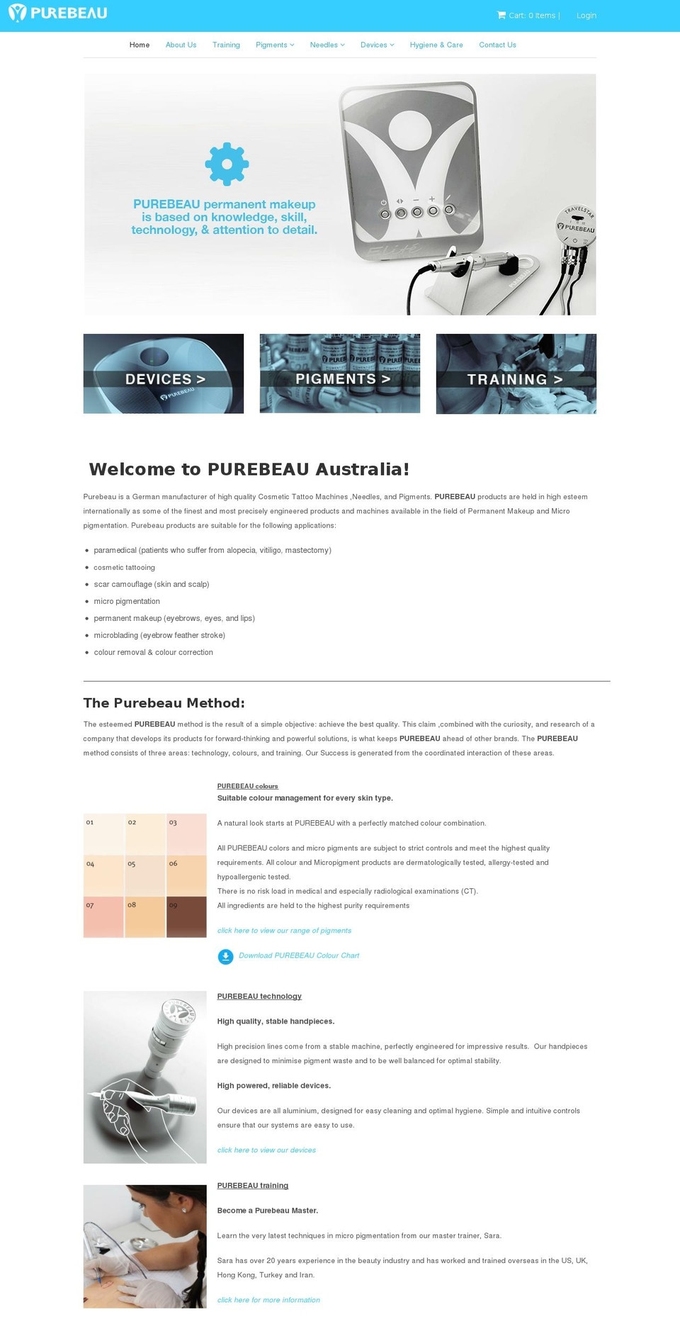 purebeau.com.au shopify website screenshot