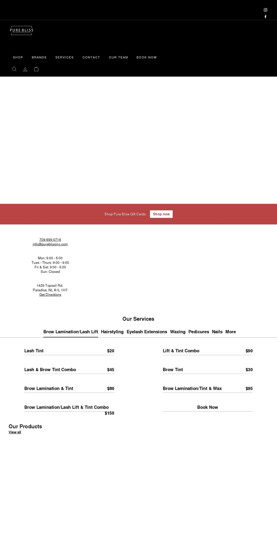 pureblissinc.com shopify website screenshot