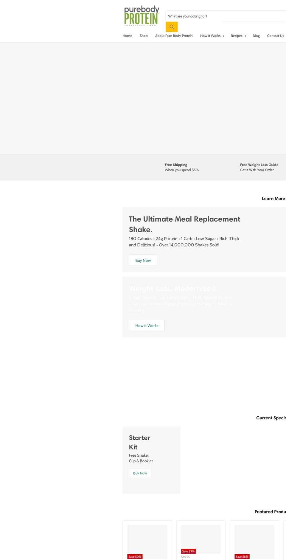 purebodyprotein.com — Shopify storefront screenshot