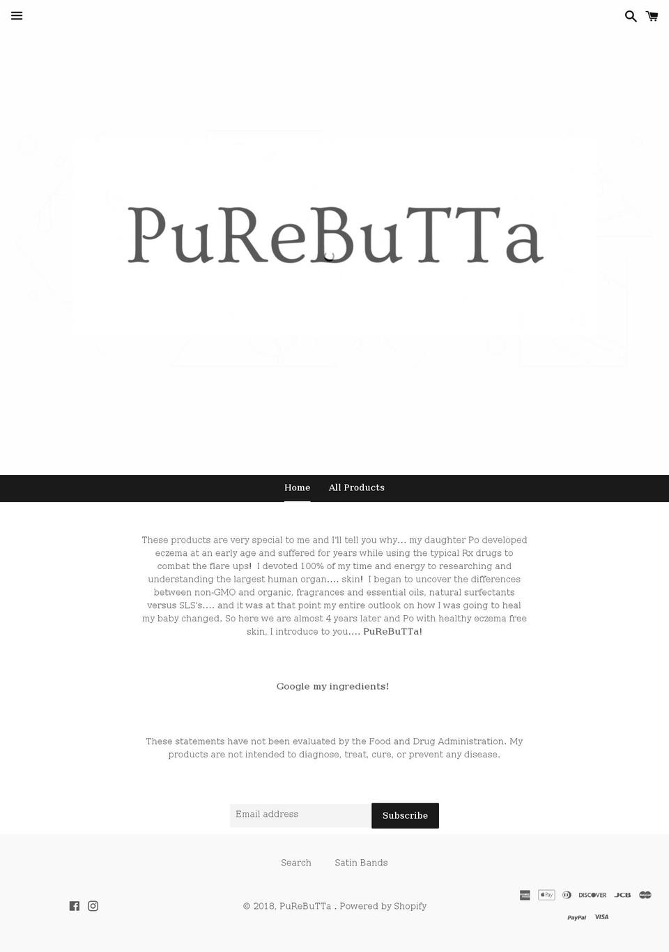 purebutta.com — Shopify storefront screenshot