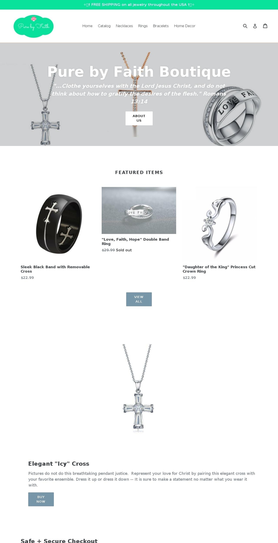 purebyfaith.com — Shopify storefront screenshot
