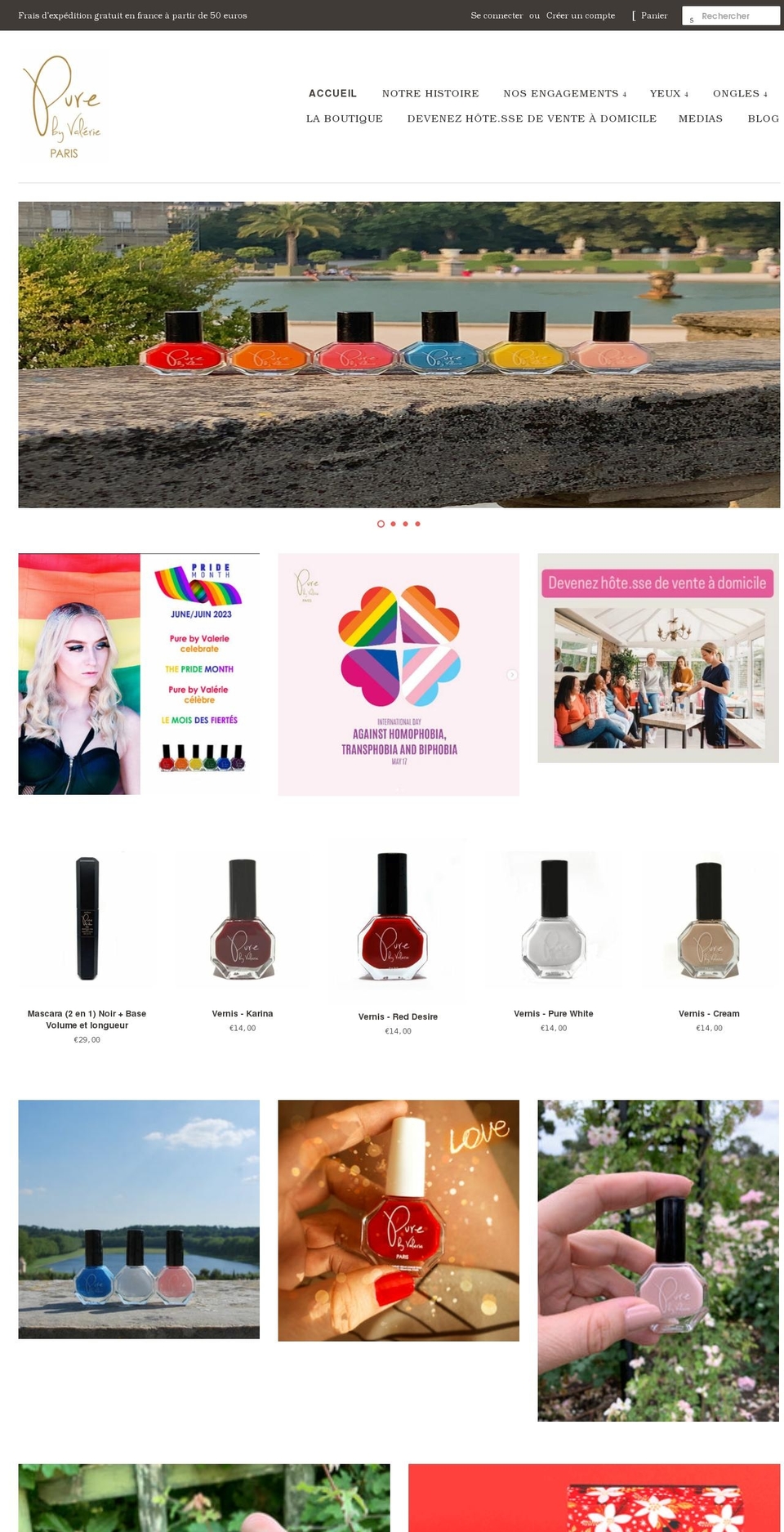 purebyvalerie.com shopify website screenshot