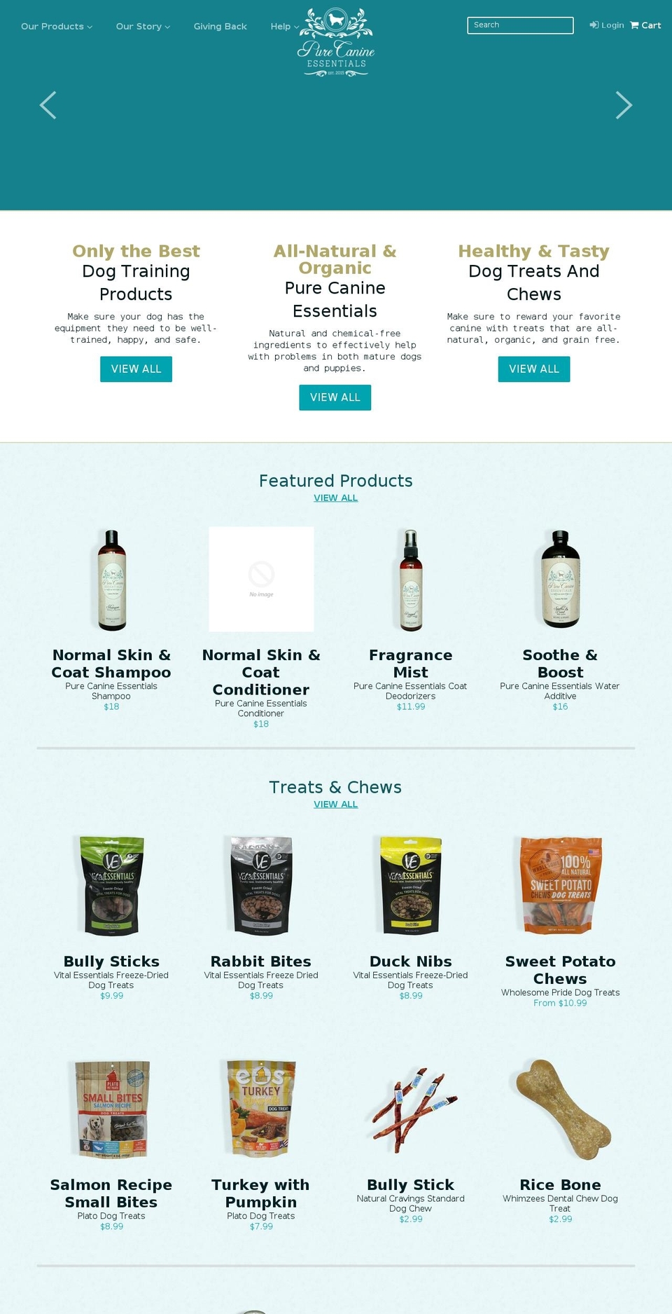 PCE Venture Custom - Live Shopify theme site example purecanineessentials.com
