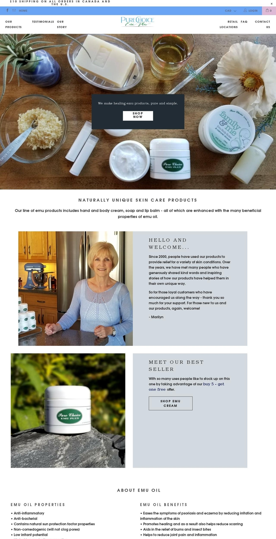purechoiceemuplus.ca shopify website screenshot
