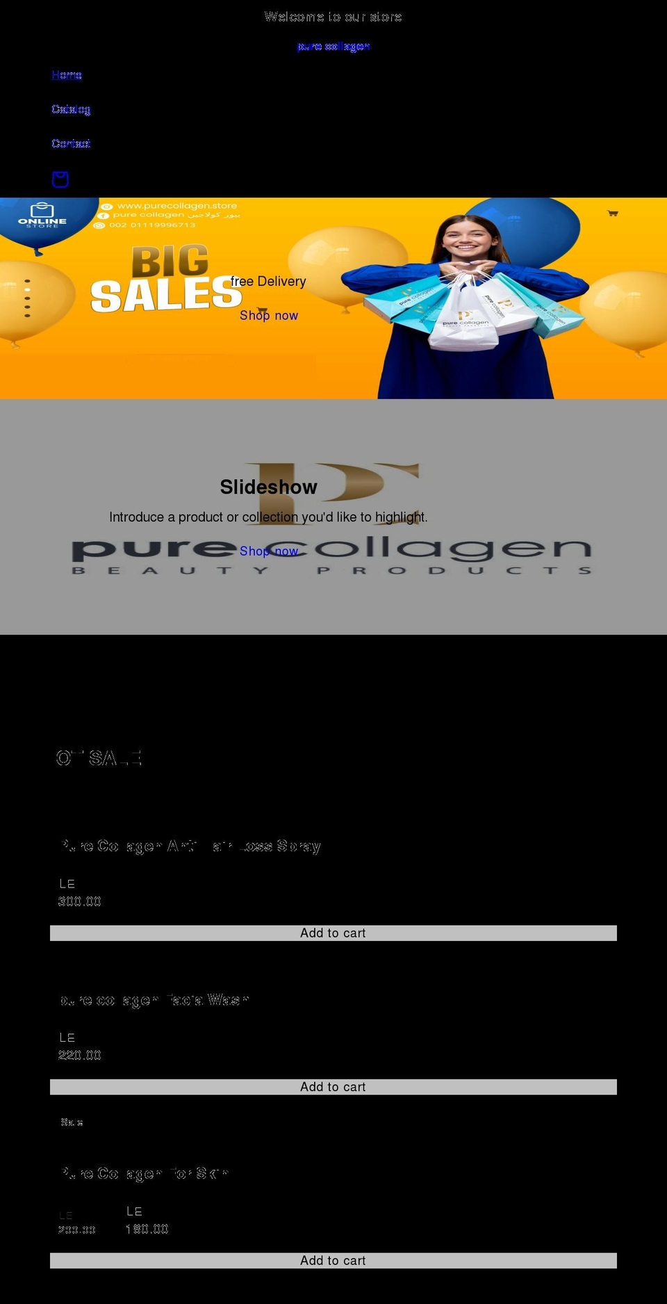 purecollagen.store shopify website screenshot